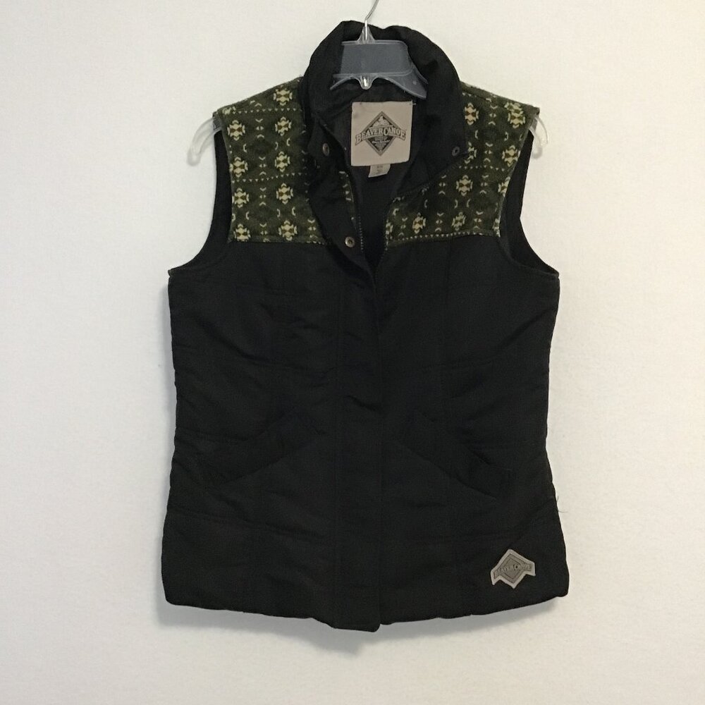 Beaver Canoe Puffer Vest with Aztec Detail Size M